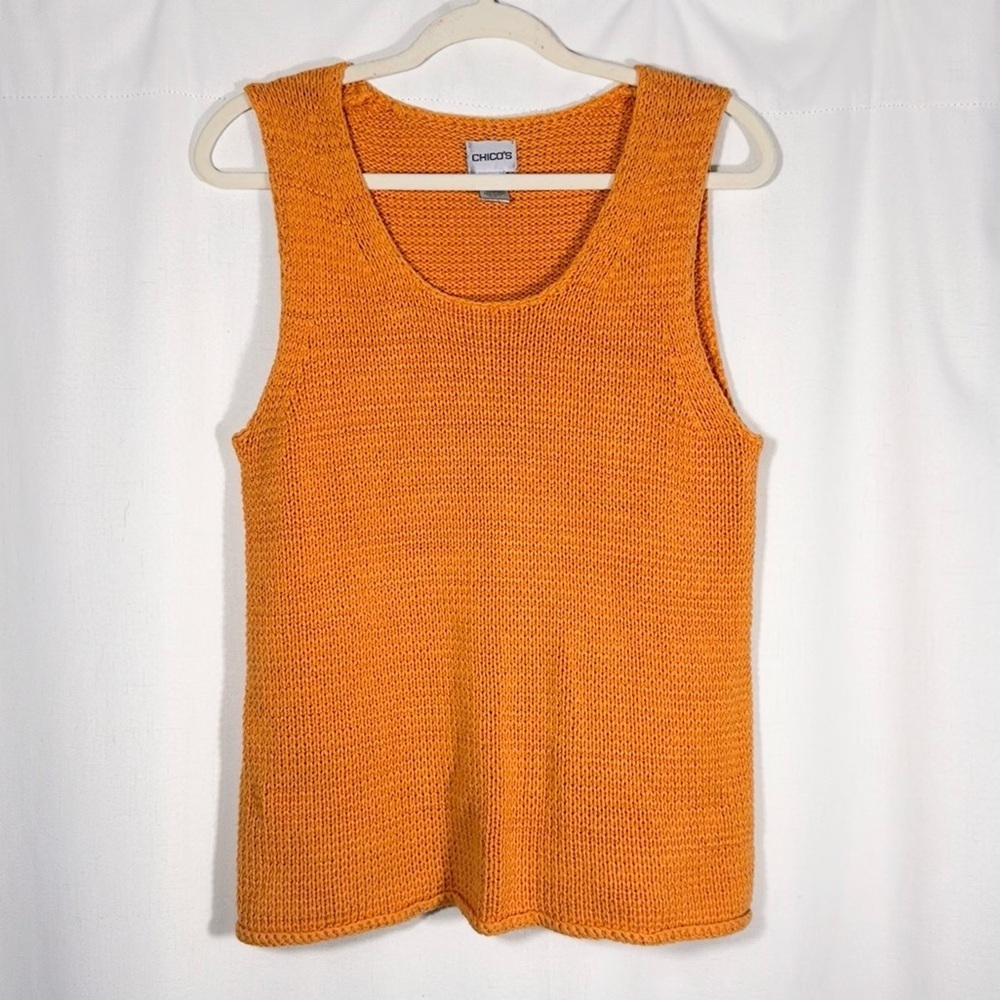 Chico’s Sleeveless Orange Knit Top
